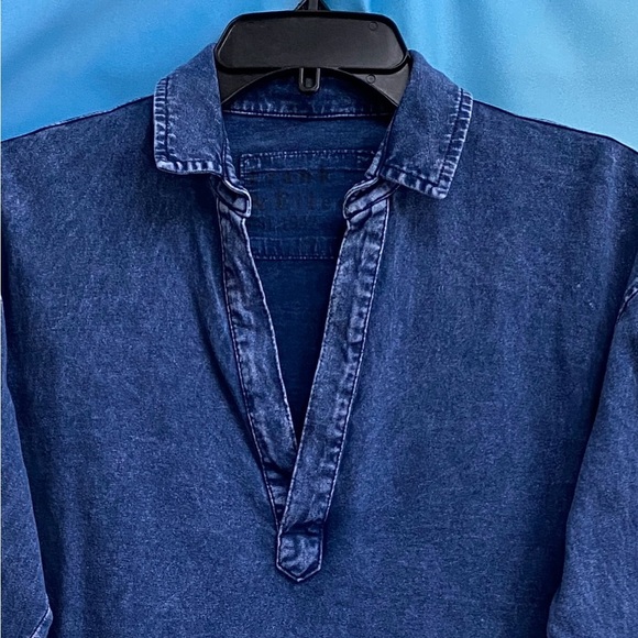 Frank & Eileen PATRICK Popover Henley Heritage Jersey Size: XS Mineral Blue - Picture 7 of 16